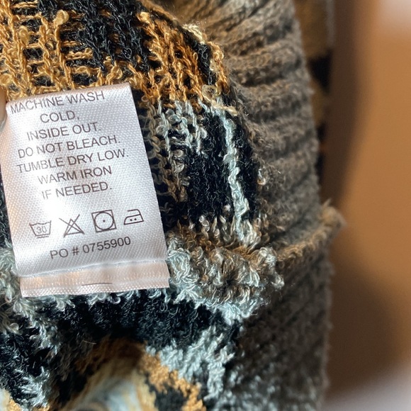 Show Me Your Mumu Sweater Women’s Large Blue Tan Retro Wave Soft Pullover Tunic - Picture 7 of 11